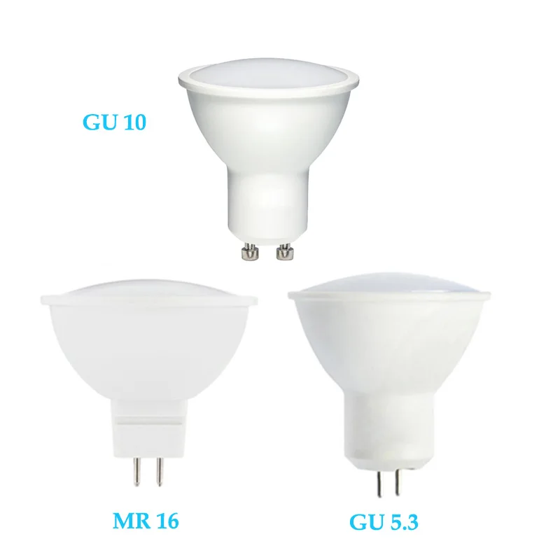 Dimmable GU10 GU5.3 AC110V 220V Светодиодные прожекторы Mr16 DC12V лампы для внутреннего освещения настоящие 3 Вт 5 Вт потолочные светильники Алюминий+ ПК