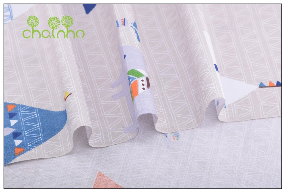 Chainho, светильник с геометрическим рисунком коричневого цвета, саржевая хлопковая ткань с принтом, Лоскутная Ткань для шитья и стеганого шитья, материал для детей CC329