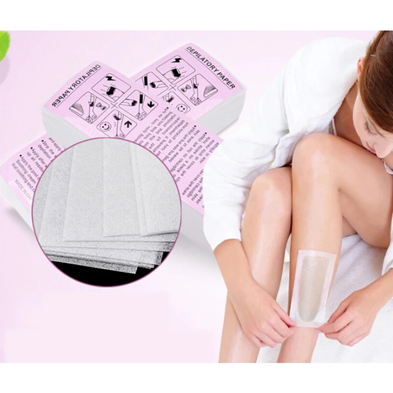 100pcs Hair Removal Epilator Wax Strip Paper Removal Nonwoven Body