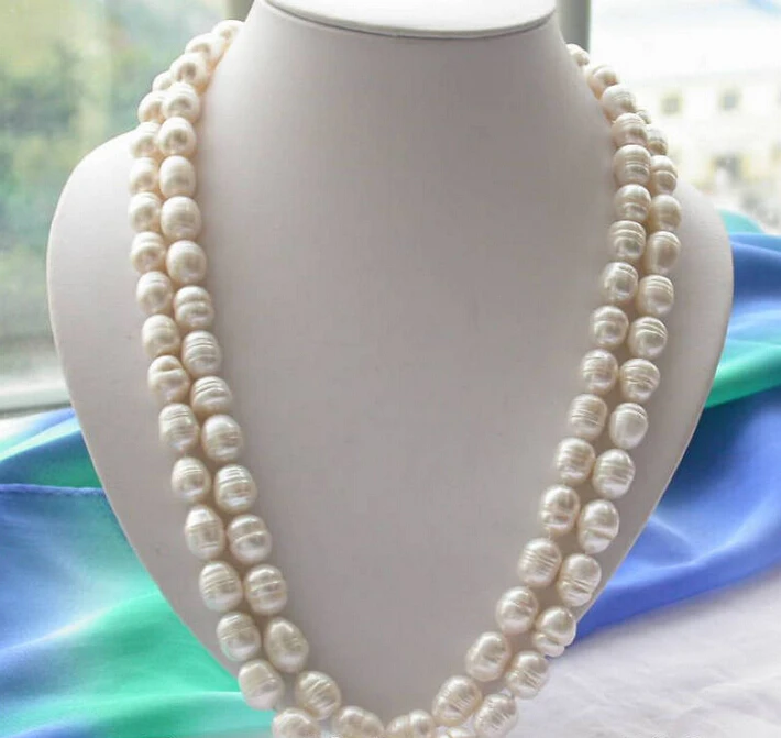 

Free shipping >>>>>z2885 2row 24" 15mm drip white freshwater pearl necklace