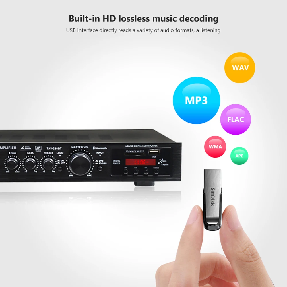 SUNBUCK 200 Вт + 220 В FM SD USB Дистанционное управление 5 канальный Bluetooth 4 1 стерео цифровой