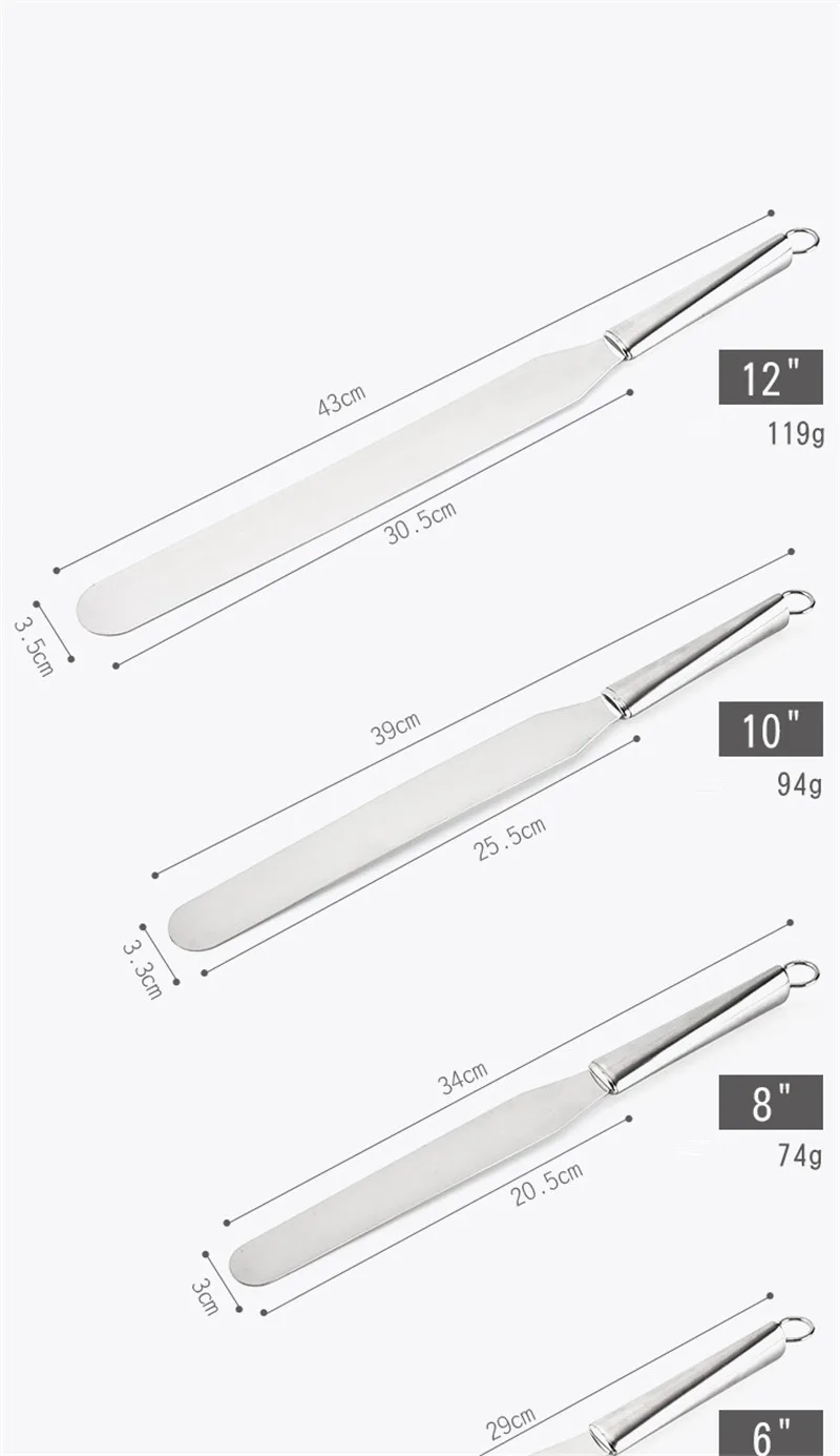 4/6/8/10 дюймов Нержавеющая сталь для крема шпатель для торт форма для выпечки тортов DIY украшения инструменты Кухня приборы для выпечки и кондитерских изделий Торт Масло