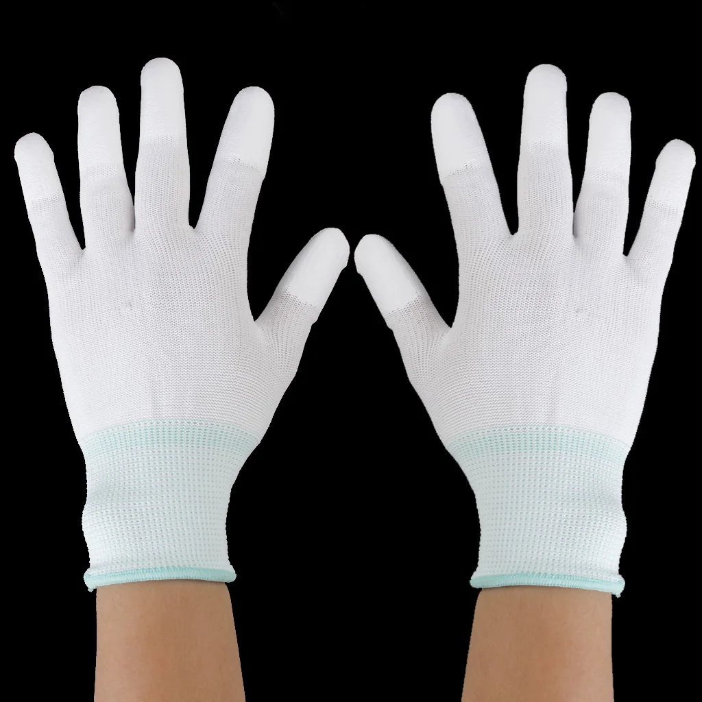 2 пары беспылевых белых нейлоновых бесшовных стеганых перчаток DIY швейных инструментов для швейных машин