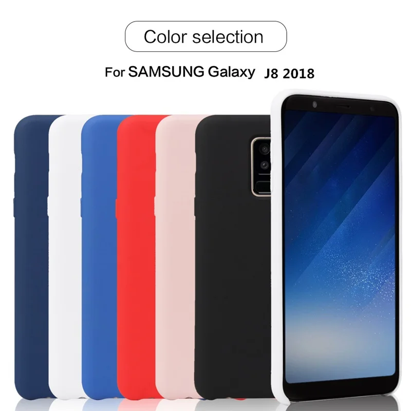 

Case For Samsung Galaxy J8 2018 Cover Original liquid Rubber jelly silicone case for Samsung J8 2018 j810 j810f case kimTHmall