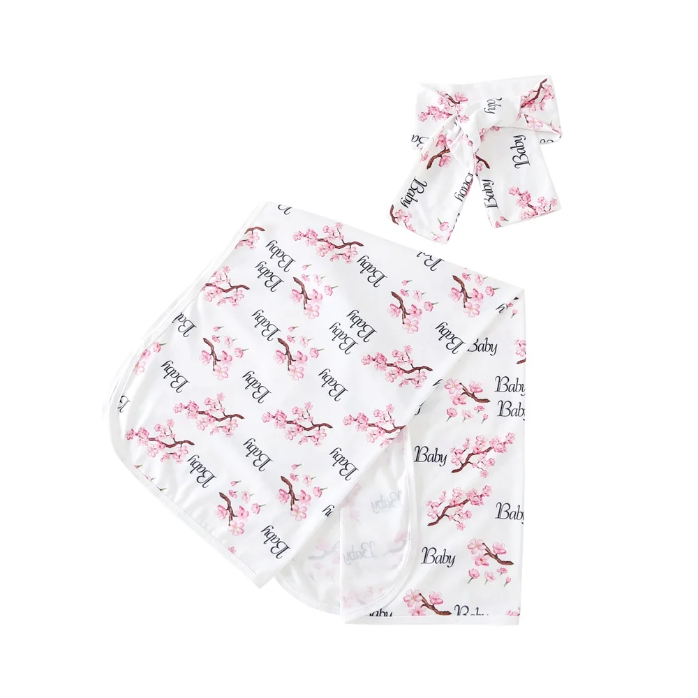 

New Newborn Baby Bed Sheet Bedding Set 60x80cm for Newborn Crib Bow Sheets Cot Linen 100% Cotton Floral Headband Baby Blanket