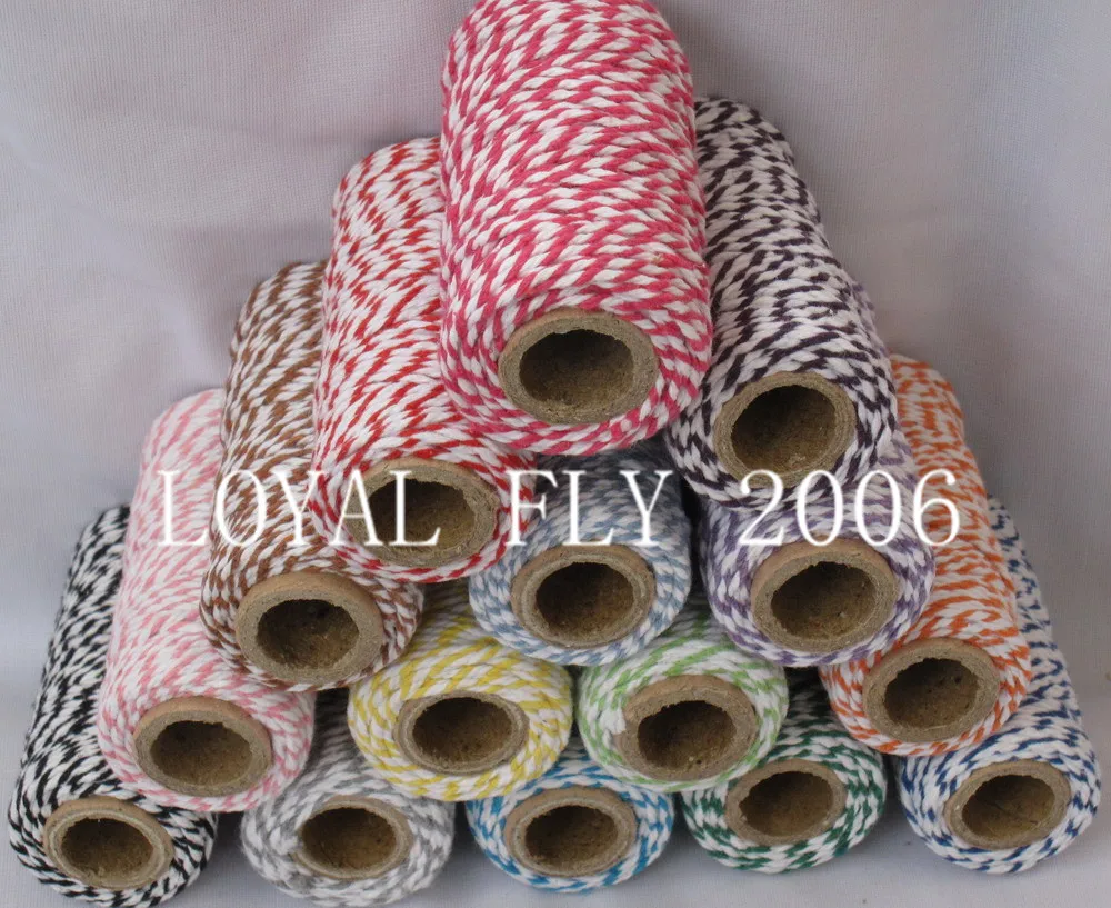 

60pcs/lot cotton bakers twine 20m/spool divine twine, DIY Twine 33 kinds color