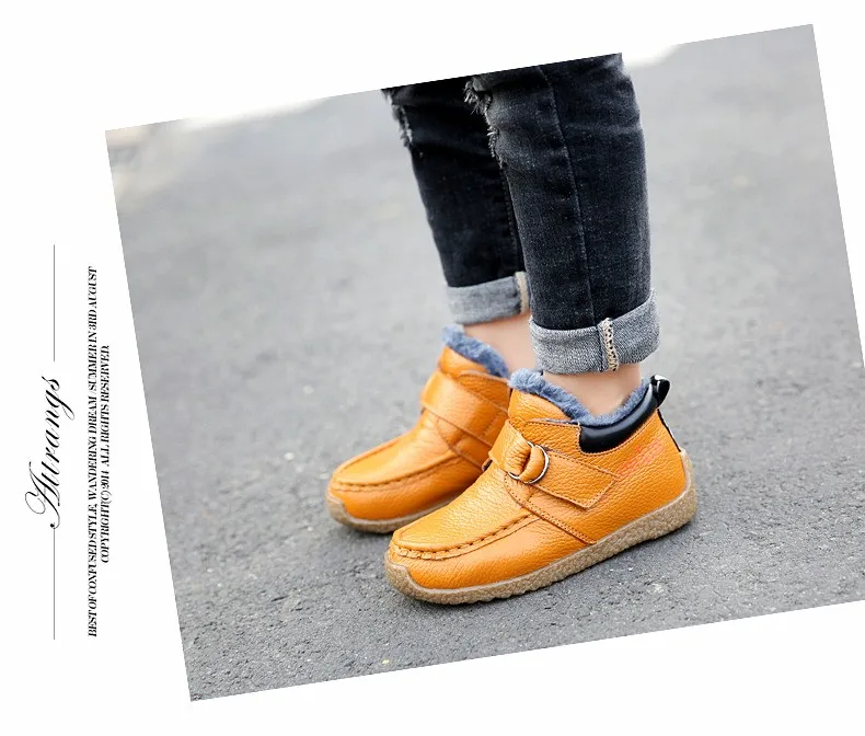 Лидер продаж; зимняя детская обувь; модные уличные ботинки из натуральной кожи для мальчиков; зимние ботинки для мальчиков