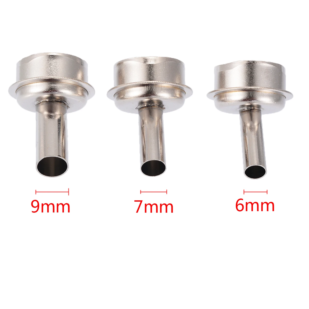3pcs 6/7/9mm Hot air Gun Nozzles 45 Degree Bent Curved Heat Nozzle for QUICK 861DW Soldering Station