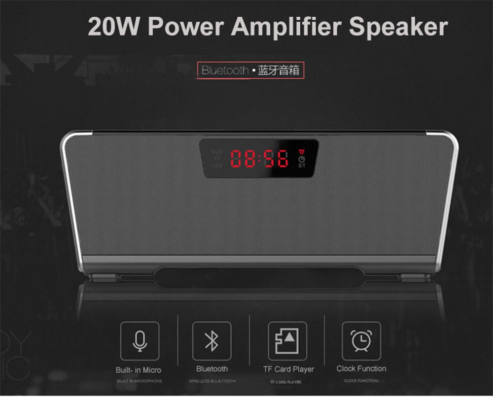 VONLUXE Portable Wireless Bluetooth Speaker 20W by Dual Ten Drivers Power Amplifier Speaker Bass with Mic 5000mAh for Phones (1)