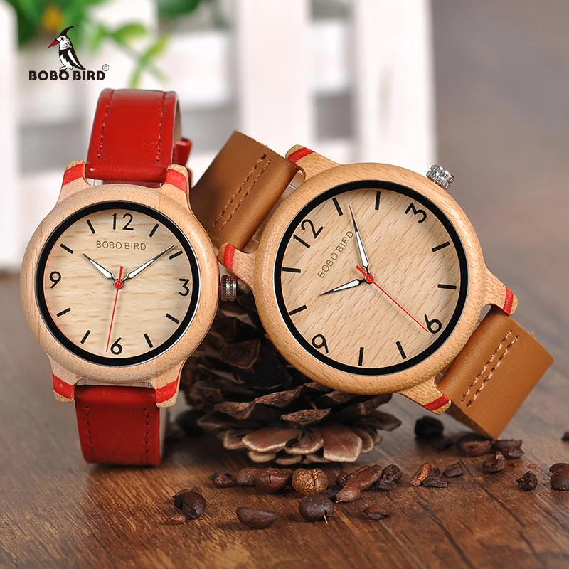 Prix BOBO OISEAU Lovers Bambou Montres Relogio Feminino Quartz Analogique Casual Montres Main en bois montre W aQ22 DROP SHIPPING