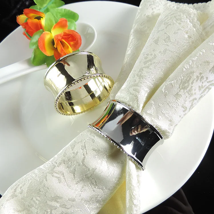 

12PCS restaurant table metal gold/silver round napkin ring napkin buckle towel ring