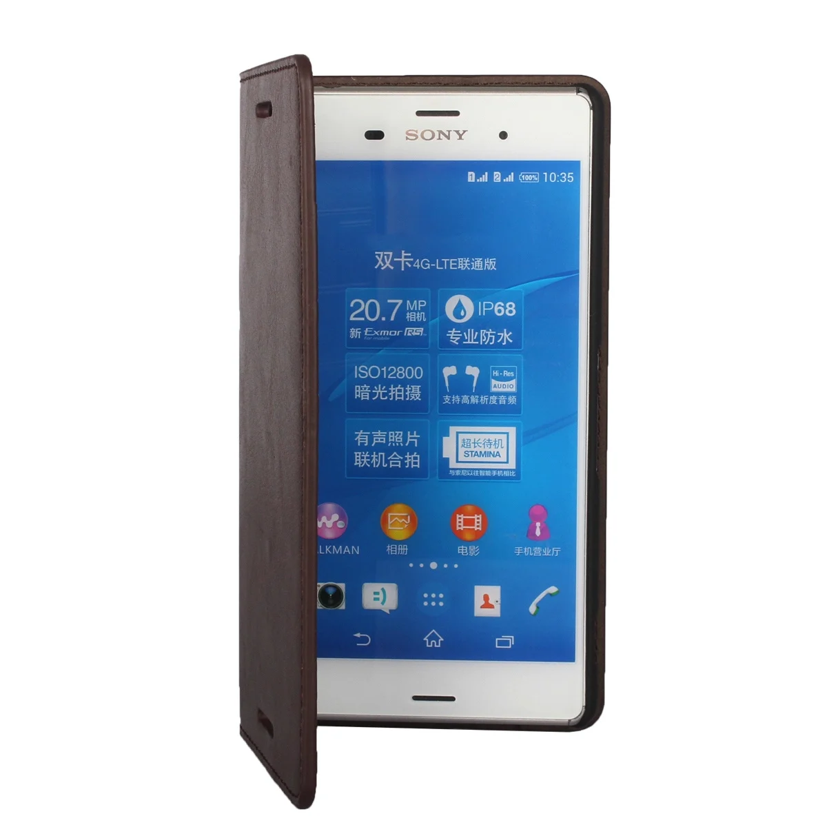 

For Sony Xperia Z3 Genuine Leather cover case For Sony Xperia Z3 D6603 D6633 Flip case card holder Cowhide bags Luxury