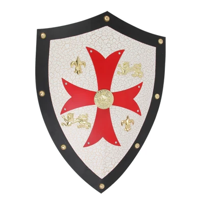 Средневековый щит рыцаря крестоносца щит броня для царства неба Железный латунный стальной металлический Художественный Ручной дисплей - Цвет: Shied