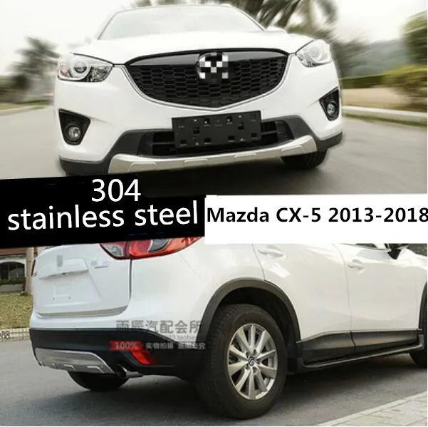 

Stainless Steel CAR FRONT+REAR BUMPERS PROTECTOR GUARD SKID PLATE FOR Mazda CX-5 2013 2014 2015 2016 2017 2018 2019