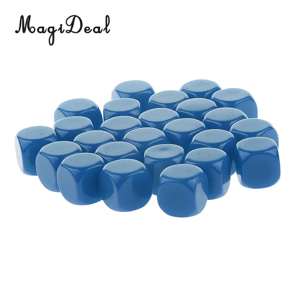 MagiDeal 25pcs Opaque Blank Six Sided Dice D6 D&D RPG Party Game Dices for Classroom Teaching Aids DICE RPG Game Dice