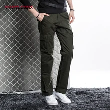 MANTLCONX New Design Casual Men Cargo Pants Cotton Pant Military Trousers Fashion Black Pants Men Trousers Loose Plus Size 38