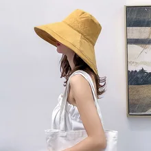Sunhat женская летняя пляжная с широкими полями Солнцезащитная уличная дорожная шляпа свернутая двухсторонняя Рыбацкая шляпа C55K распродажа