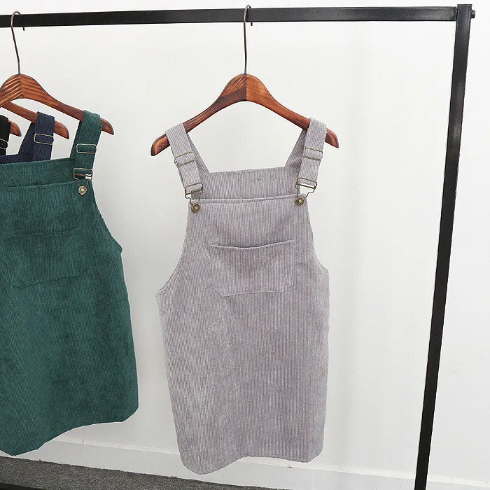 Новинка летняя женская Вельветовая юбка на подтяжках в стиле преппи|skirt