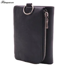 

Vintage 100% Genuine Leather Men Wallets Small Zipper Men Walet Portomonee Clutch Male Short Coin Purse Brand Perse Carteira