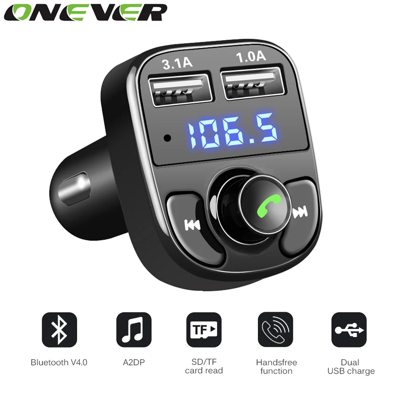 

Super Bluetooth Car Kit Handsfree Set FM Transmitter MP3 music Player 5V 4.1A Dual USB Car charger Support Micro SD Card 1G-32G