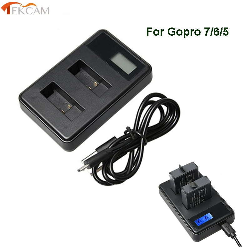 Teckam USB LCD Dual Charger for Gopro Hero 7 Dual LCD power display