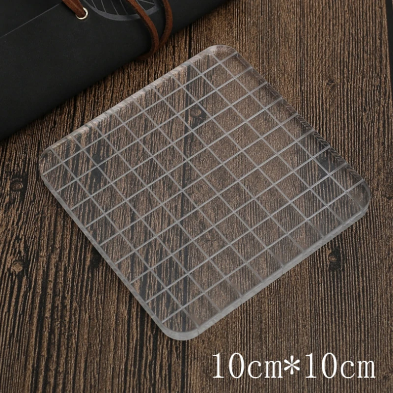

10*10cm*10mm Clear Stamp Color Process Essential Craft Tools Tool Pad Acrylic Block Transparent Silica gel handmade Scrapbook