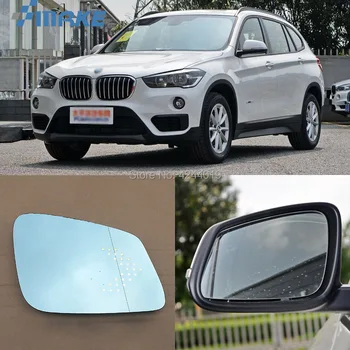 

smRKE For BMW X1 Car Rearview Mirror Wide Angle Hyperbola Blue Mirror Arrow LED Turning Signal Lights