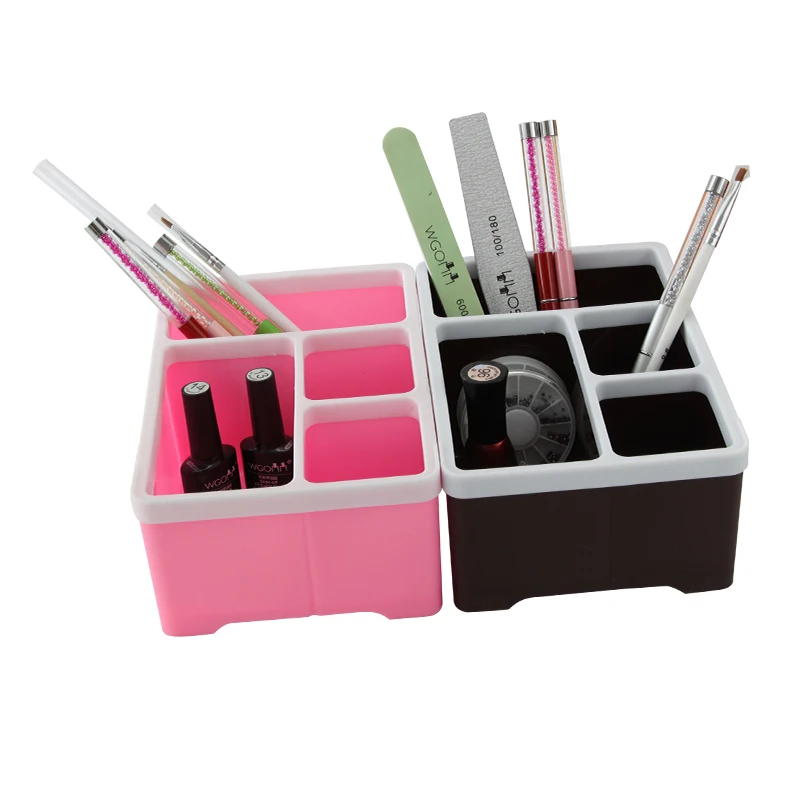 Plastic Nail Art Desktop Storage Case Nails Pen Polish Box Nail Design