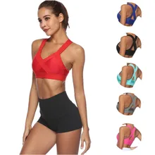 Женский ударопрочный спортивный бюстгальтер пуш-ап, топ для фитнеса, йоги, с поперечным Ремешком, Женский тренажерный зал, майка для бега, спортивный жилет, нижнее белье