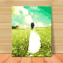 MOLEK Сделай Сам Картина маслом по номерам девушка фигура Arcylic живопись произведения живописного искусства романтические стены плакат для невесты украшения спальни