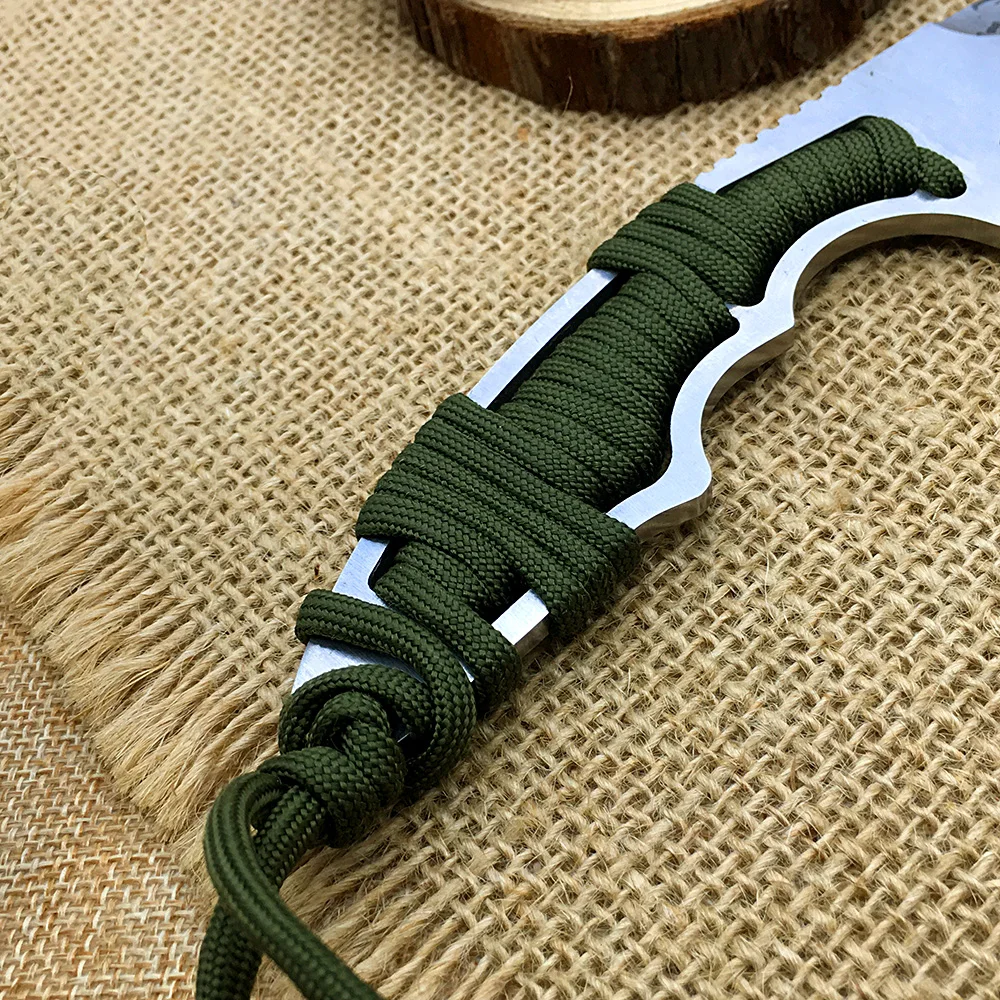 Faca открытый фиксированный нож TANTO лезвие из нержавеющей стали травление шаблон поверхности выживания Ножи зонтик веревка ручка caza edc инструменты