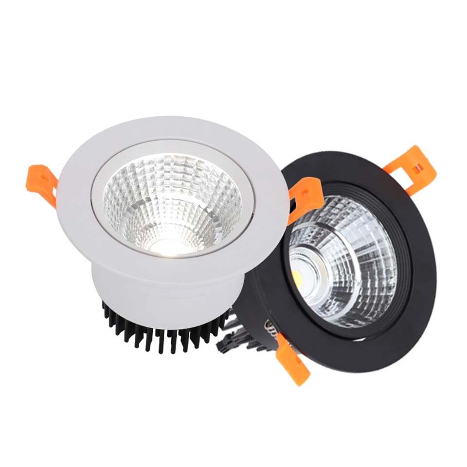 

GD 4pcs 5W 10W 12W 15W 24W LED Downlight COB AC220V Dimmable Ceiling Spot Lighting Anle Adjustable LED Spot Home Decor + Driver