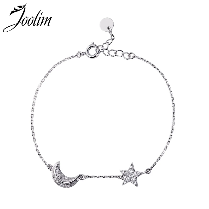 

Joolim Delicate Clear Cubic Zirconia Moon Star Charm Bracelet Cooper Bracelet Design Bracelet