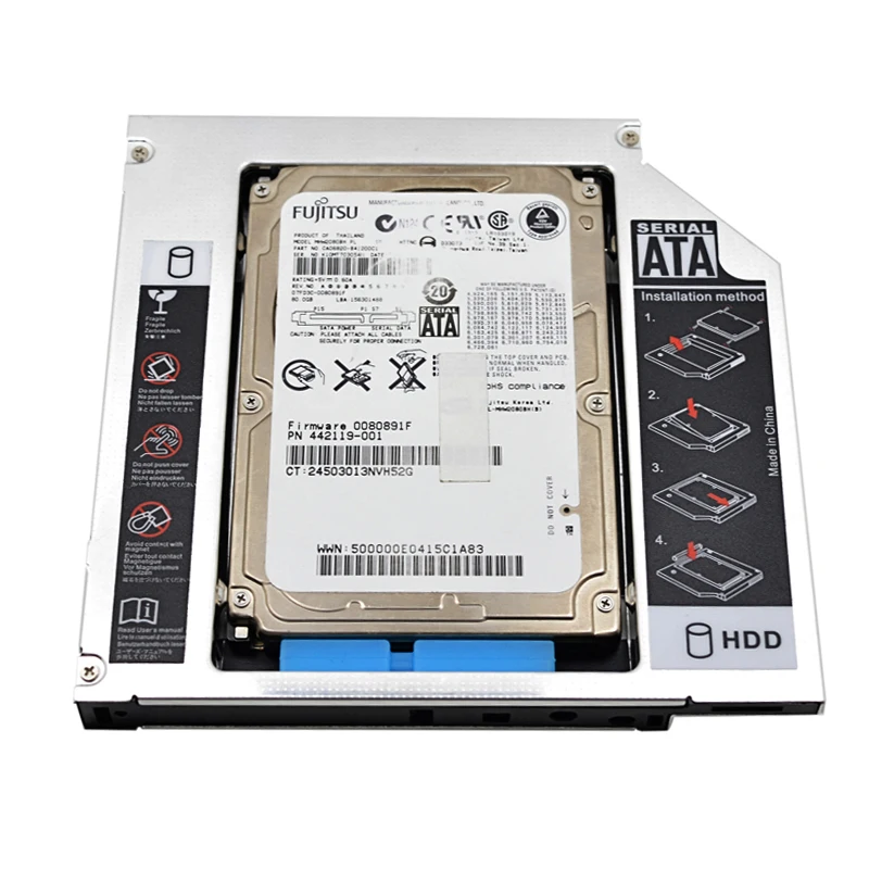 

2018 New Universal Aluminum 2nd HDD Caddy 12.7mm SATA 3.0 for 2.5''7mm 9mm 9.5mm 12.5mm SSD HDD Case Enclosure DVD-ROM Optibay