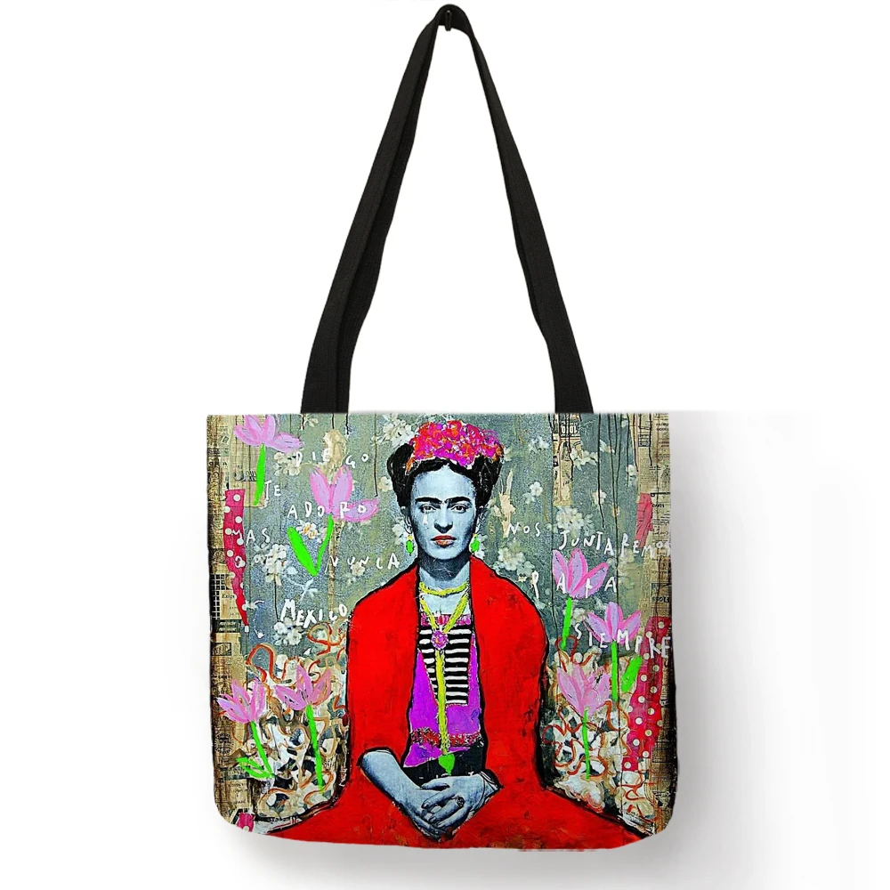 

Dropshipping Personalized Artist Painter Tote Bag Linen Bag With Print Women Fashion Handbag Eco Reusable Shopping Bags