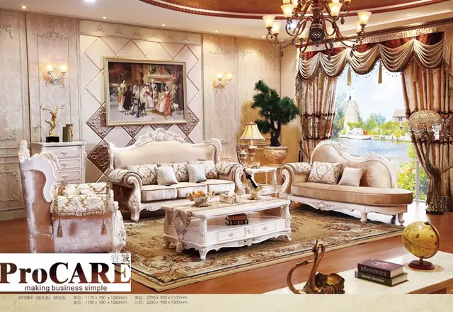 Italian Blue Fabric Sofa Sets Living Room Furniture Antique Style Italian Blue Fabric Sofa Sets Living Room Furniture Antique Style Wooden Baroque From
