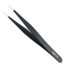 Антистатические пинцеты промышленность из нержавеющей стали обслуживание рукоделия бровей глаз ложное наращивание ресниц аксессуары инструменты ESD-12