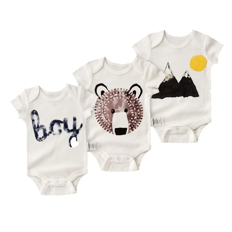 

New 2019 Brand Baby Bodysuits summer cotton Babies Newborn Cotton Body Baby short Sleeve Infant Boy & Girl Clothes set