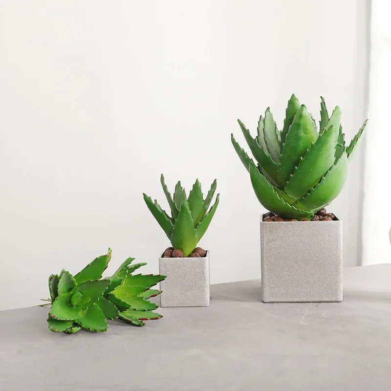 

Green/ Flocked Gray Aloe Artificial Succulents Unpotted Fake Succulents 27x9cm 30x15cm Faux Succulents Artificial Plants 1pc
