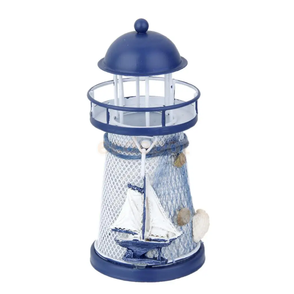 13.5cm Lighthouse Iron Model Candle Holder Nautical Home Sea Gull Decor Gift 4 Kinds