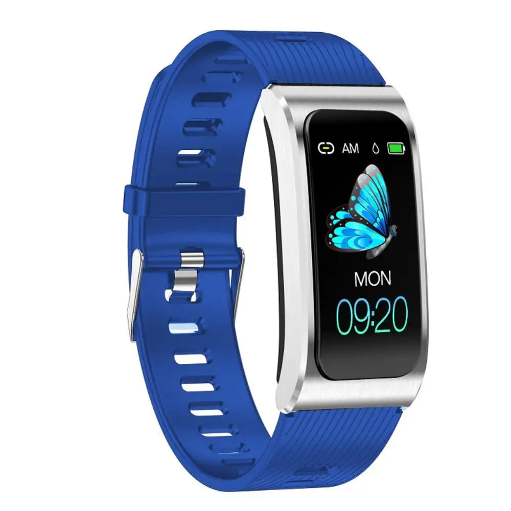 AK12 смарт-браслет цветной экран Ip67 водонепроницаемые женские часы Сфигмоманометр менструальный цикл монитор активности спортивный ремешок - Цвет: blue silica