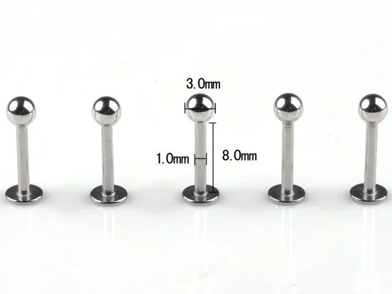 10pcs-Wholesale-Ball-Labret-Lip-Chin-Ring-Nose-Ear-Bar-Stud-Stainless-Steel-Piercing