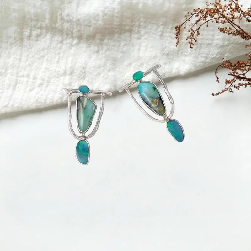 

2019 Indian National Personality Natural Dangle Drop Earrings Boho Ethnic Vintage Hanging Earrings for Women