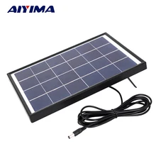 AIYIMA 6V 6W PolyCrystalline Solar Cells Solar Panel Battery Charger For Caravan Boat Power Applied To DC LED lights battery