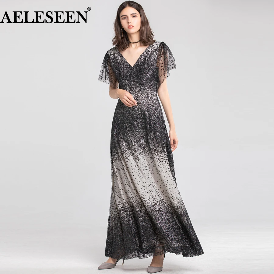 AELESEEN с треугольным вырезом и длинными Элитная одежда 2018 бусины открытой спиной