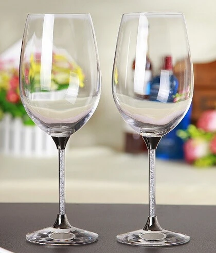 Martini Glasses with Crystal-Filled Stems