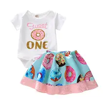 Nouveau-né Infantile Bébé Filles Barboteuse hauts Beignet Jupe À Pois Robe 2 pièces Tenues Ensemble Bébé Enfants Fille Été Floral Fleur Plage capsul(China)