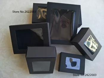 

Black colour Drawer Box with PVC Window for Gift\Handmade Soap\Crafts\Jewelry\Macarons Pack 50pcs/lot