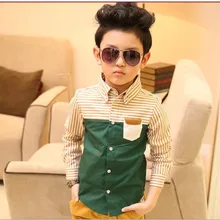 Лидер продаж для мальчиков рубашки осень и зима с длинным рукавом хлопковые однотонные Детские рубашки Костюмы для размер на 3–8 лет одежда