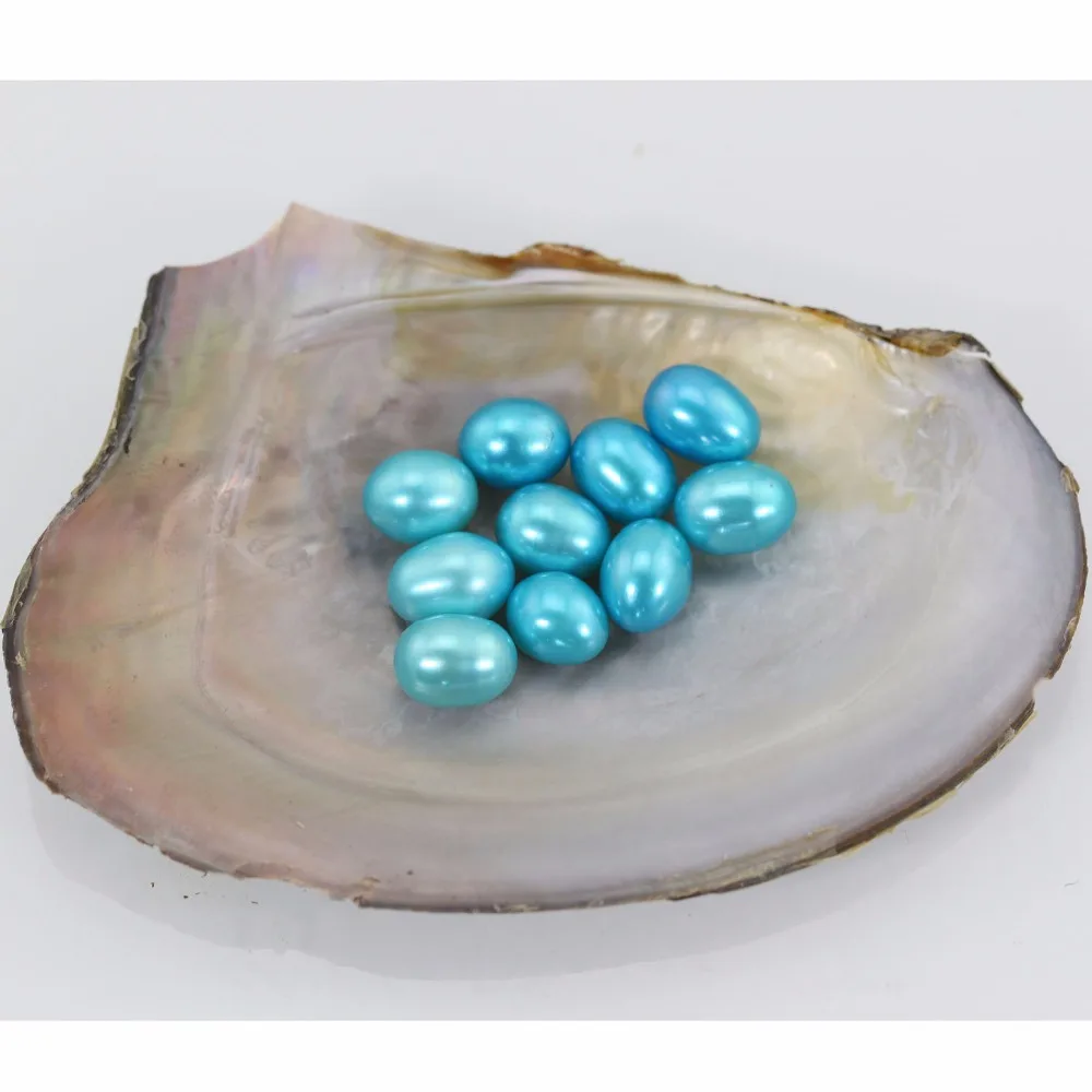 Free Shipping Fashion 20pcs/lot 6-7mm DIY Blue Rice Natural Freshwater Pearl Oval Loose Charms Beads Wholesale LO009 | Украшения и